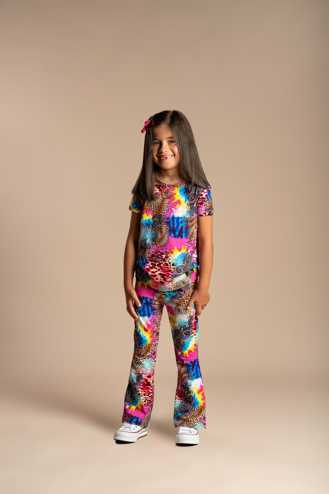 Rock Your Baby Abstract Leopard High Waisted Flares