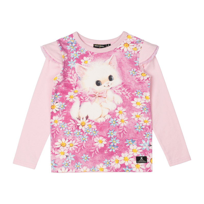 Rock Your Baby White Kitten Long Sleeve T-Shirt