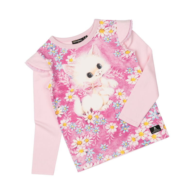 Rock Your Baby White Kitten Long Sleeve T-Shirt