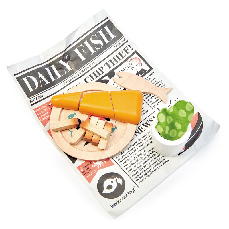 Wooden Fish and Chips Supper