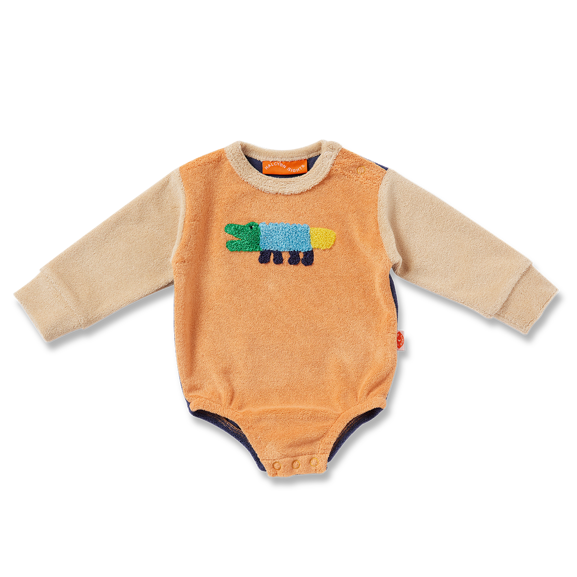 Halcyon Nights Terry Long Sleeve Bodysuit - Crocodile