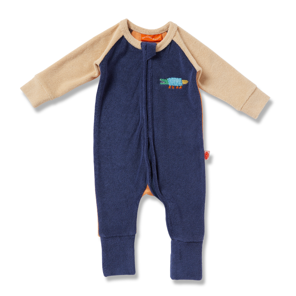 Halcyon Nights Terry Long Sleeve Romper - Crocodile