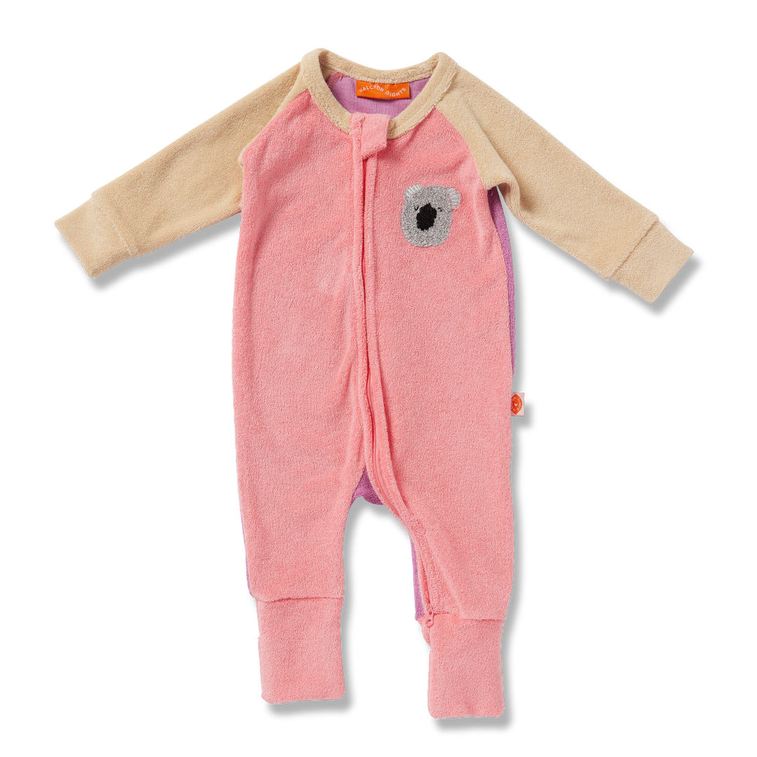 Halcyon Nights Terry Long Sleeve Romper - Koala