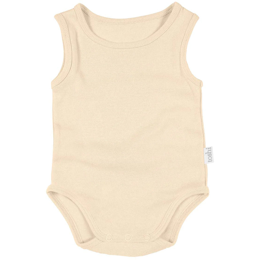 Toshi Organic Onesie Singlet - Almond