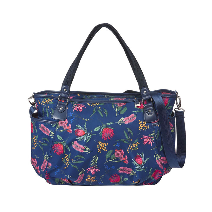 OiOi Nappy Bag Tote - Navy Botanical