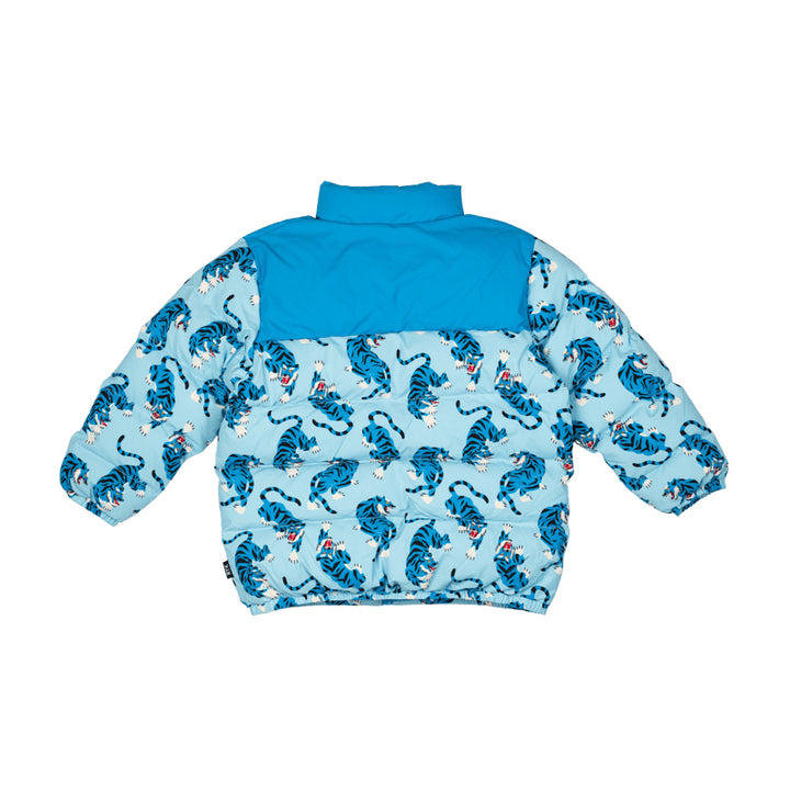 Rock Your Baby Blue Tiger Puff Padded Jacket With Lining
