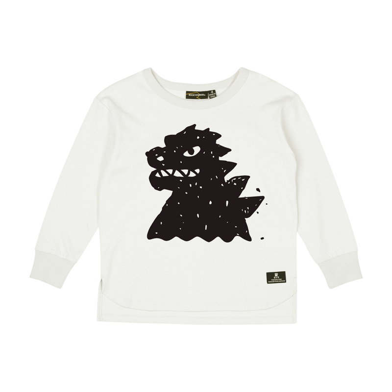 Rock Your Baby Godzilla Cream Long Sleeve T-Shirt