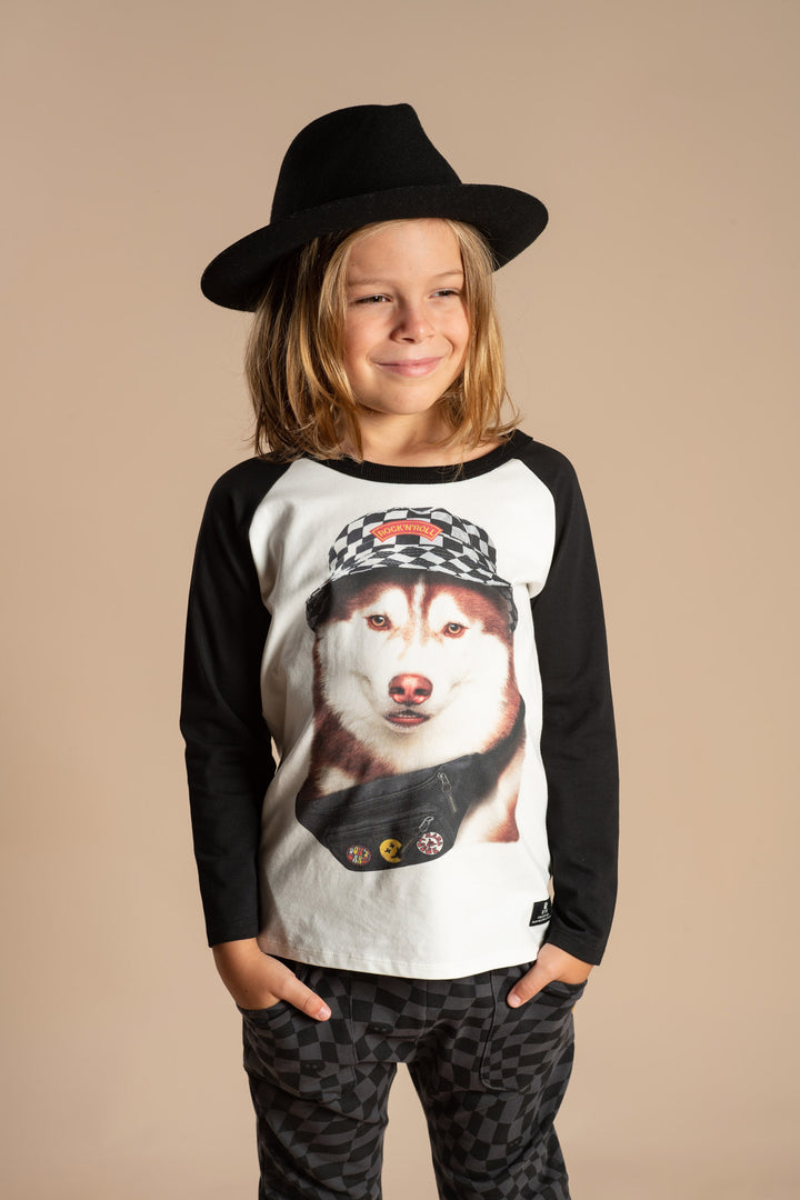 Rock Your Baby Rock N Roll Dog Long Sleeve Boxy Fit T-Shirt