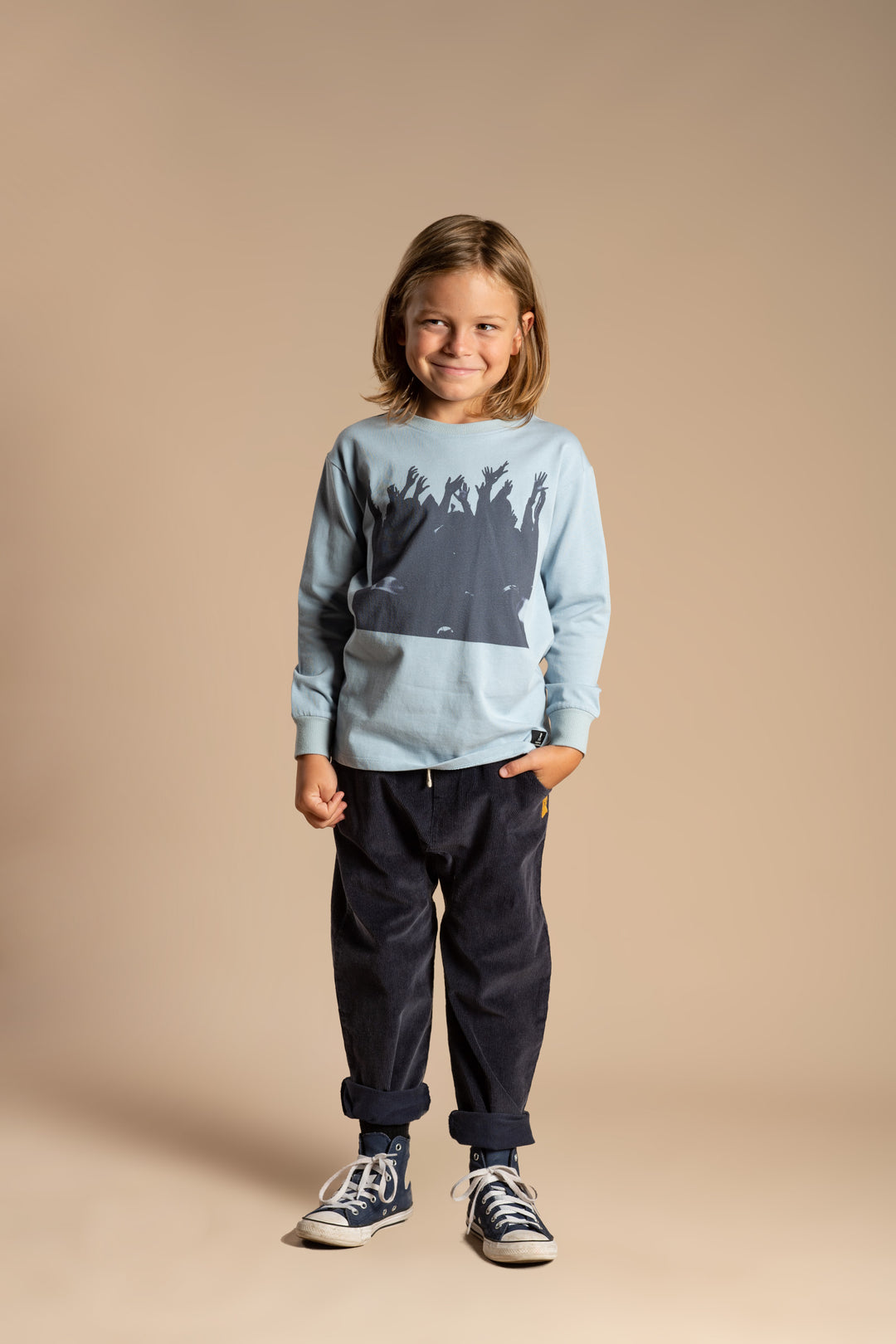 Rock Your Baby Support Local Bands Long Sleeve Boxy Fit T-Shirt