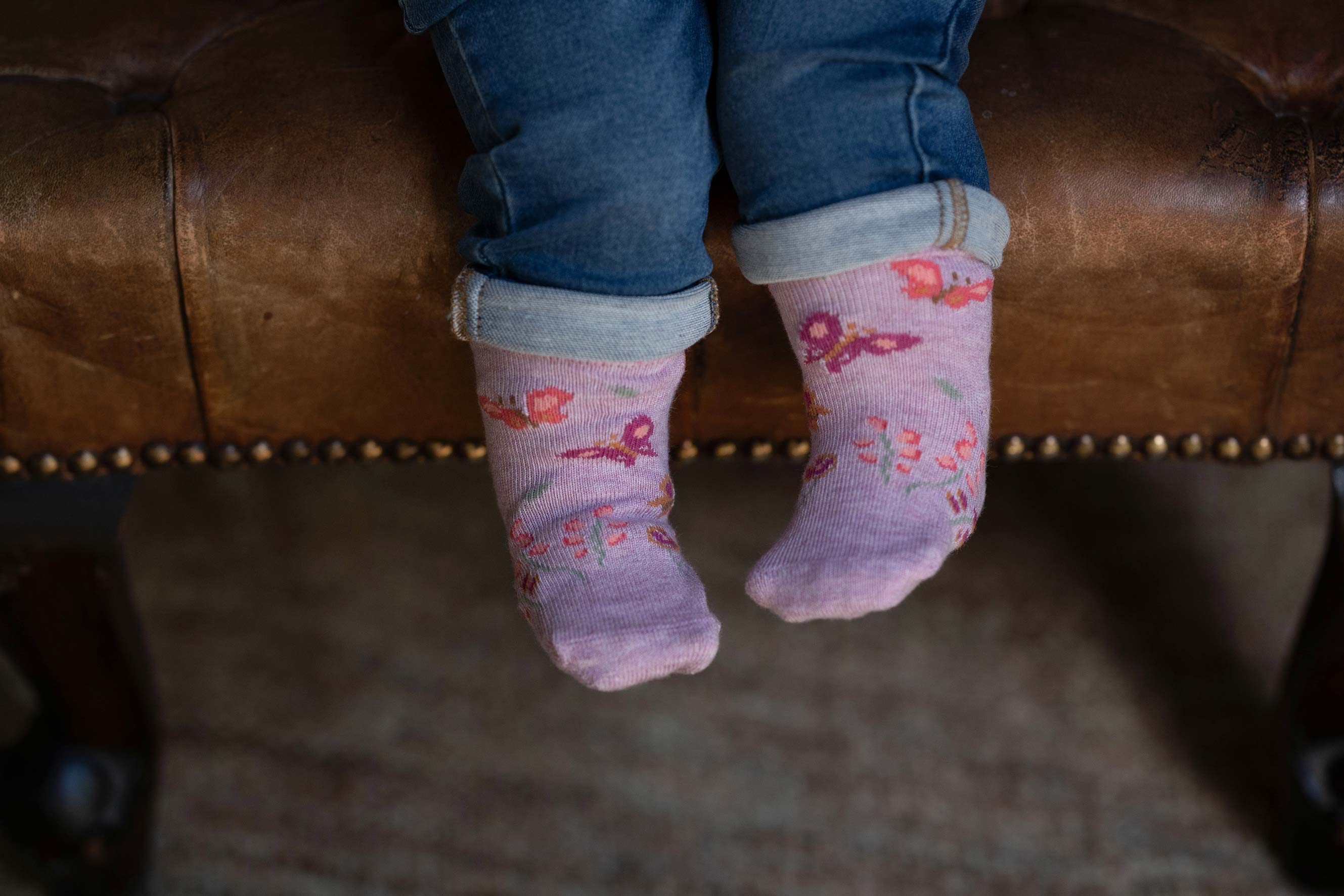 Organic Ankle Jacquard Socks - Lavandula