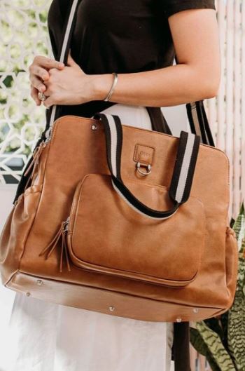 Tote Triple Compartment Nappy Bag - Tan