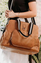 Tote Triple Compartment Nappy Bag - Tan