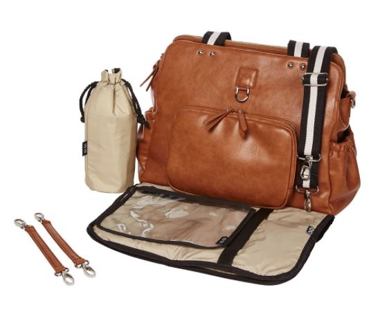 Tote Triple Compartment Nappy Bag - Tan
