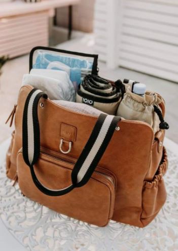 Tote Triple Compartment Nappy Bag - Tan