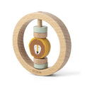 Wooden Round Rattle - Mr. Lion
