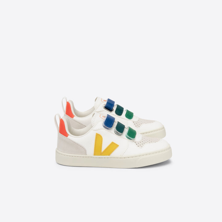 Veja V-10 Velcro Leather - Multico/Extra White/Ouro