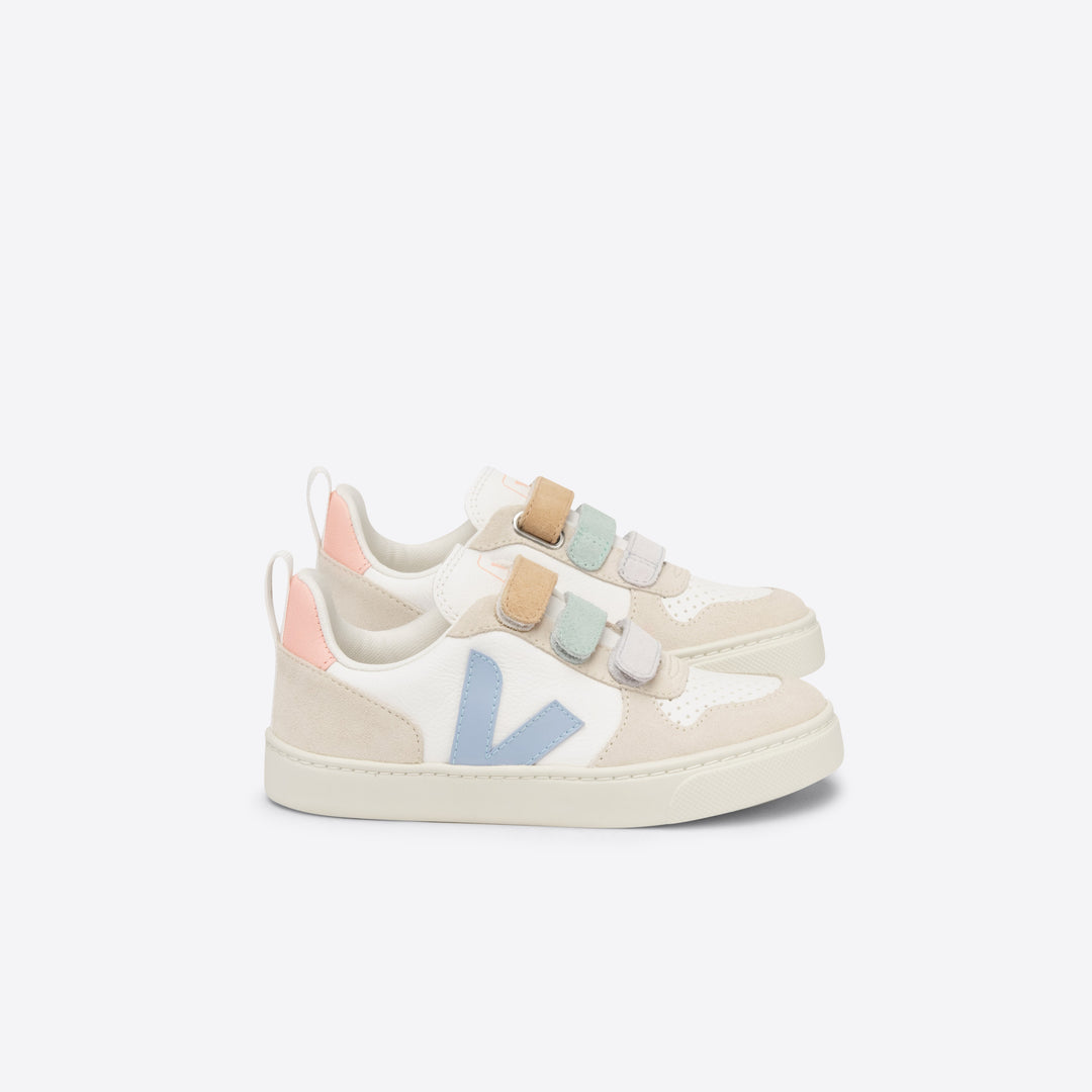 Veja V-10 Velcro Leather - Extra White/Steel