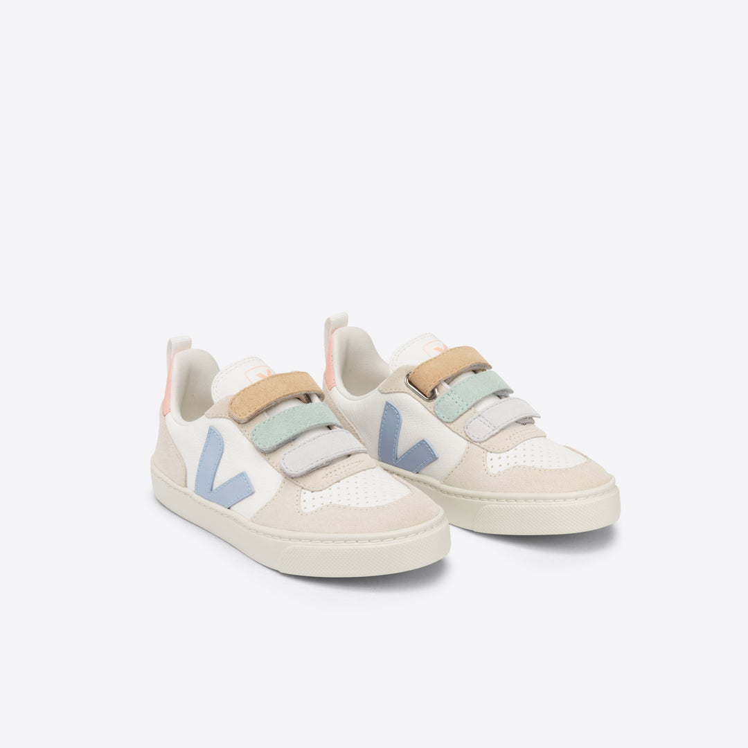 Veja V-10 Velcro Leather - Extra White/Steel