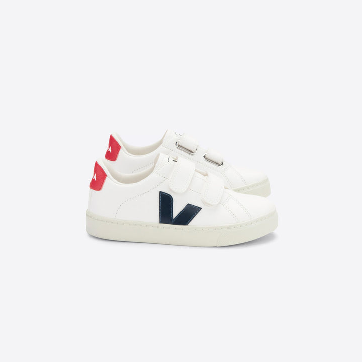 Veja Esplar Velcro Leather - Extra White/Nautico/Pekin