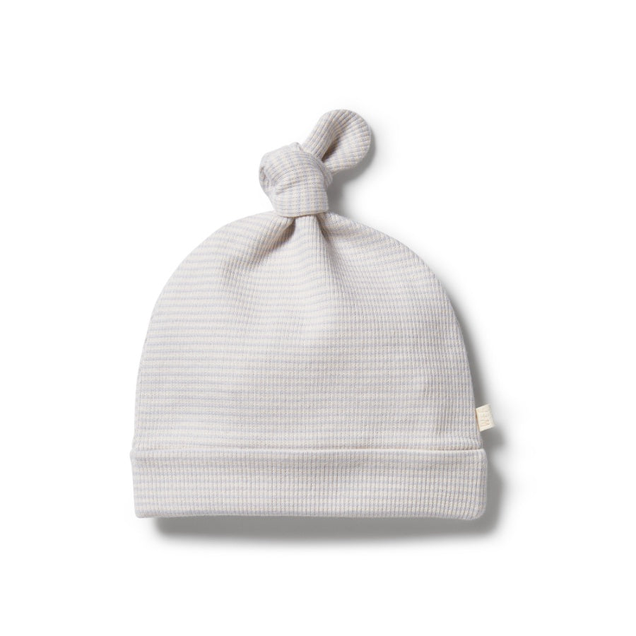 Organic Stripe Rib Knot Hat - Dawn