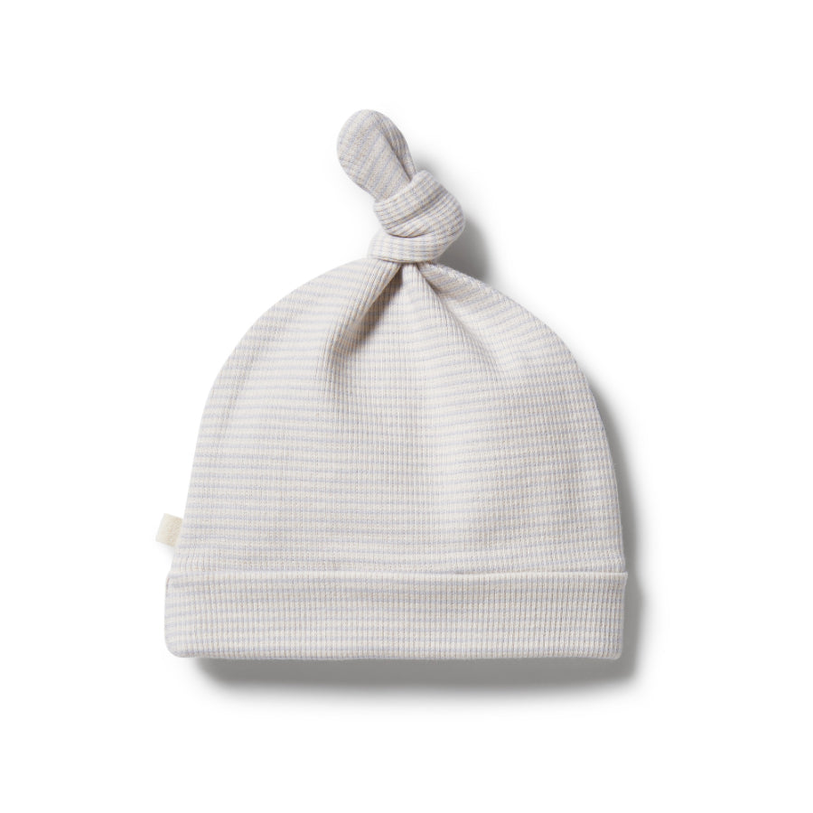 Organic Stripe Rib Knot Hat - Dawn