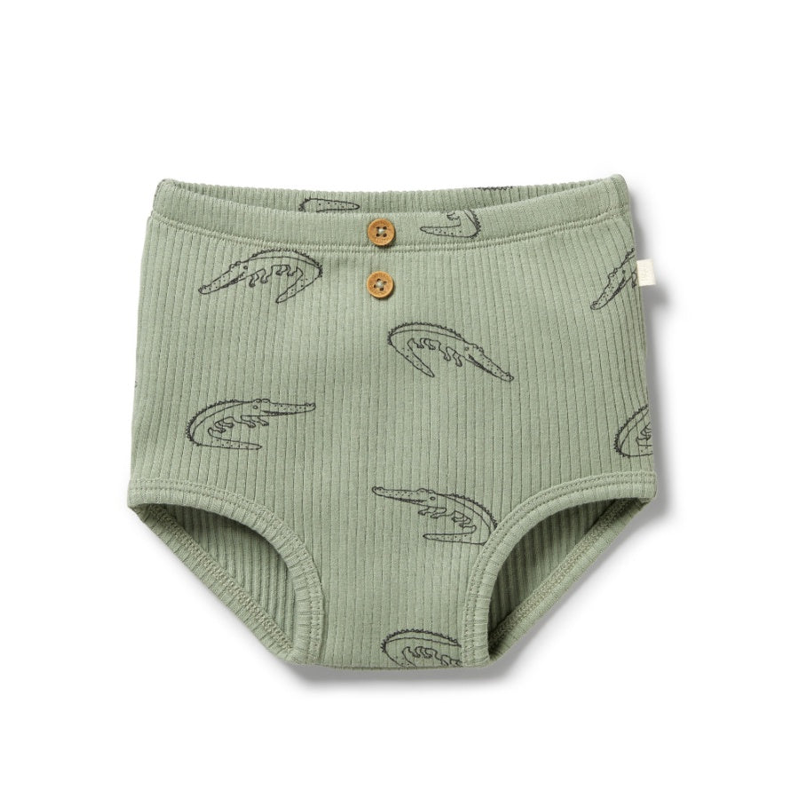 Organic Rib Nappy Pant - Little Croc