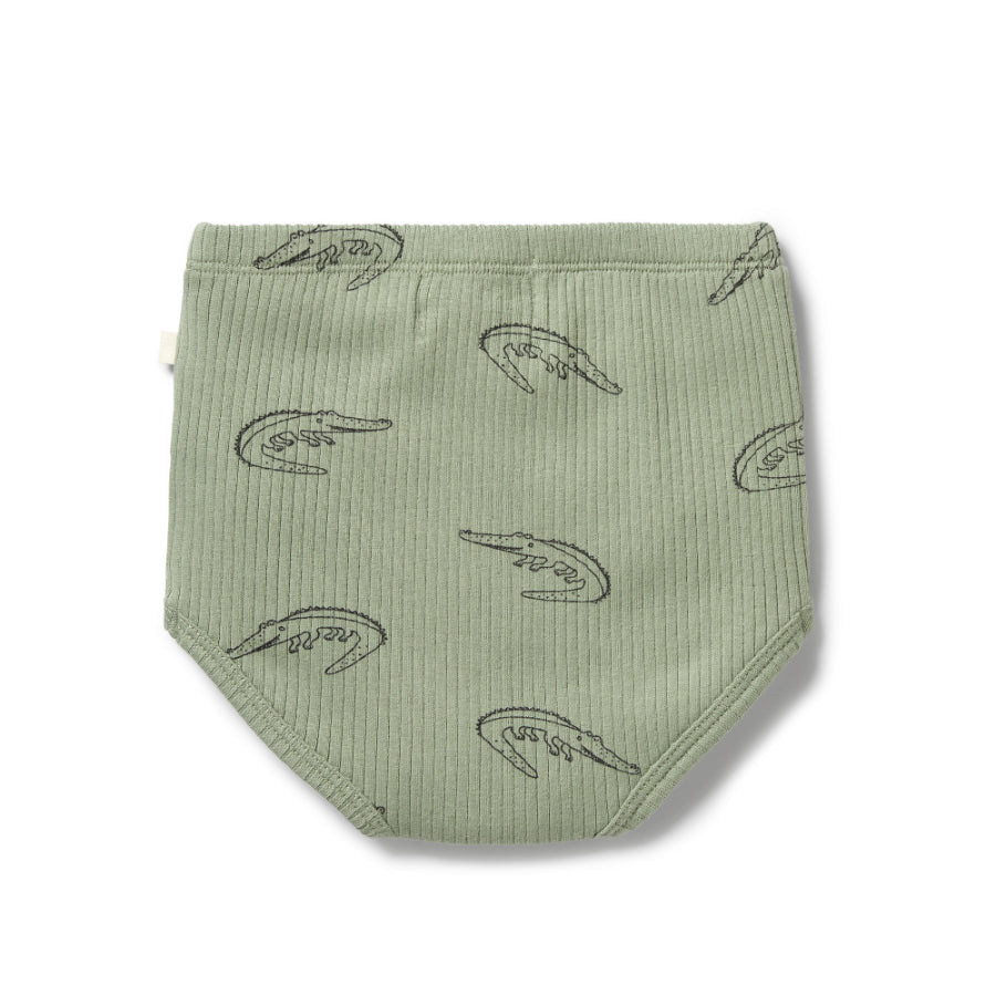 Organic Rib Nappy Pant - Little Croc