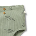 Organic Rib Nappy Pant - Little Croc