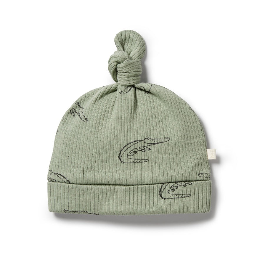 Wilson & Frenchy Organic Rib Knot Hat - Little Croc