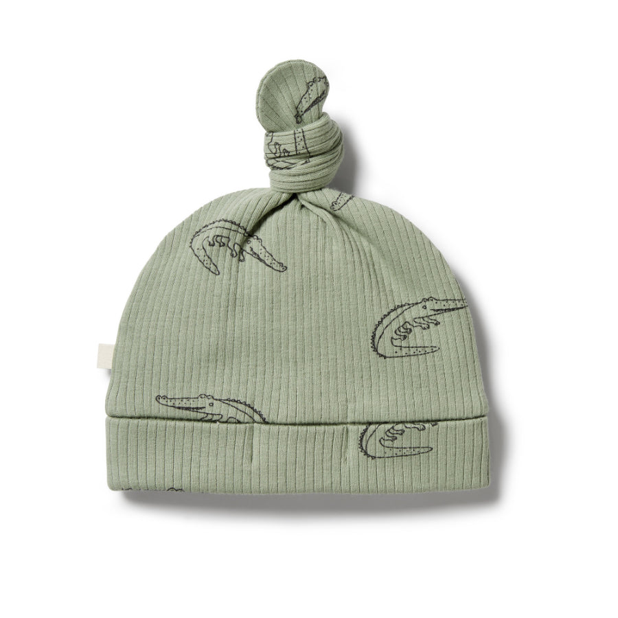Wilson & Frenchy Organic Rib Knot Hat - Little Croc