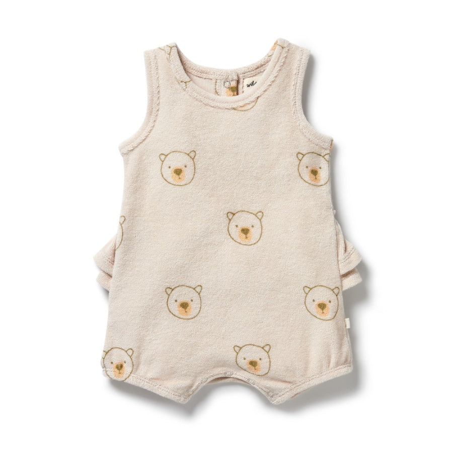 Organic Terry Ruffle Bodysuit - Beary Cute