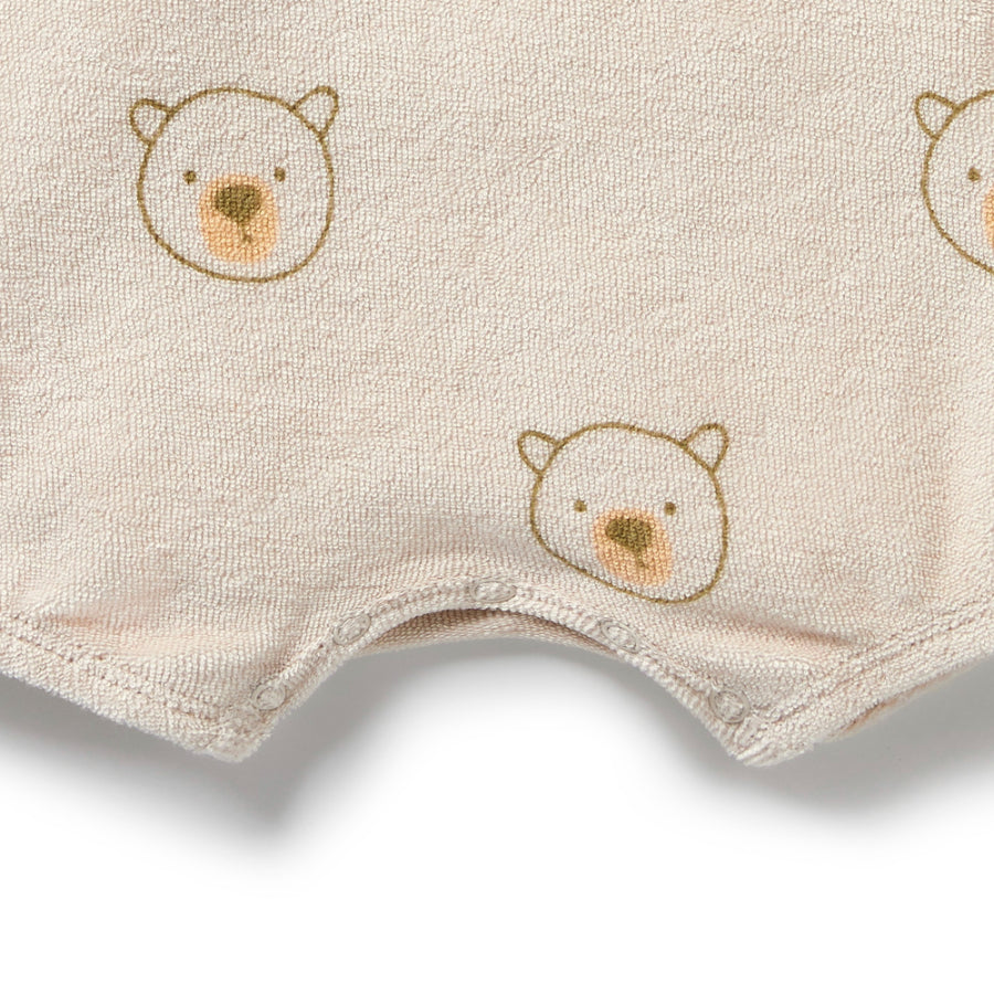 Organic Terry Ruffle Bodysuit - Beary Cute