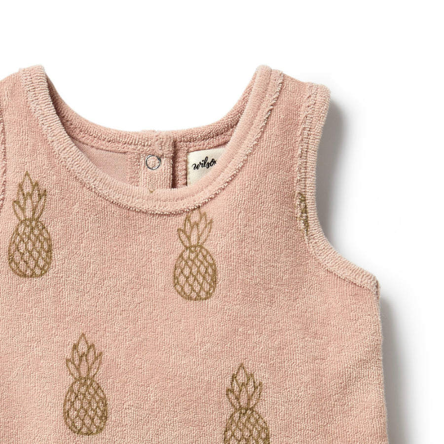 Organic Terry Ruffle Bodysuit - Pineapple