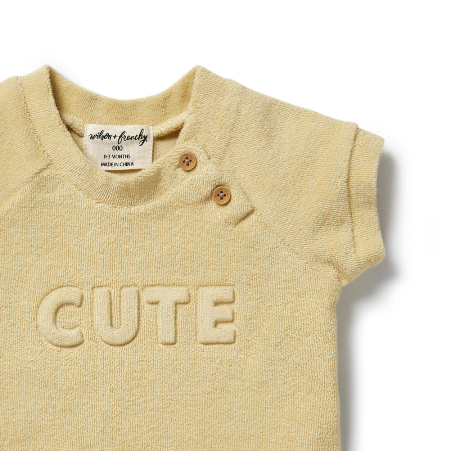 Organic Terry Short Sleeve Sweat - Hay