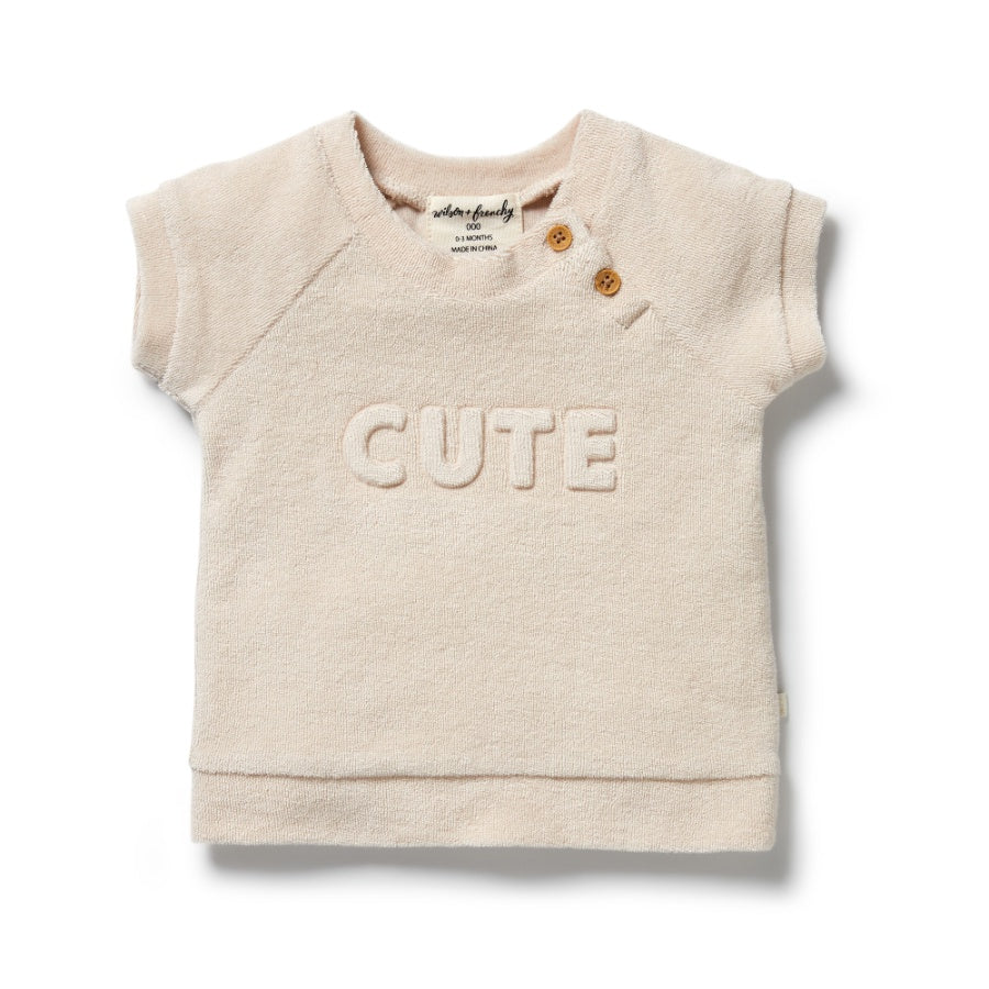 Organic Terry Short Sleeve Sweat - Sand