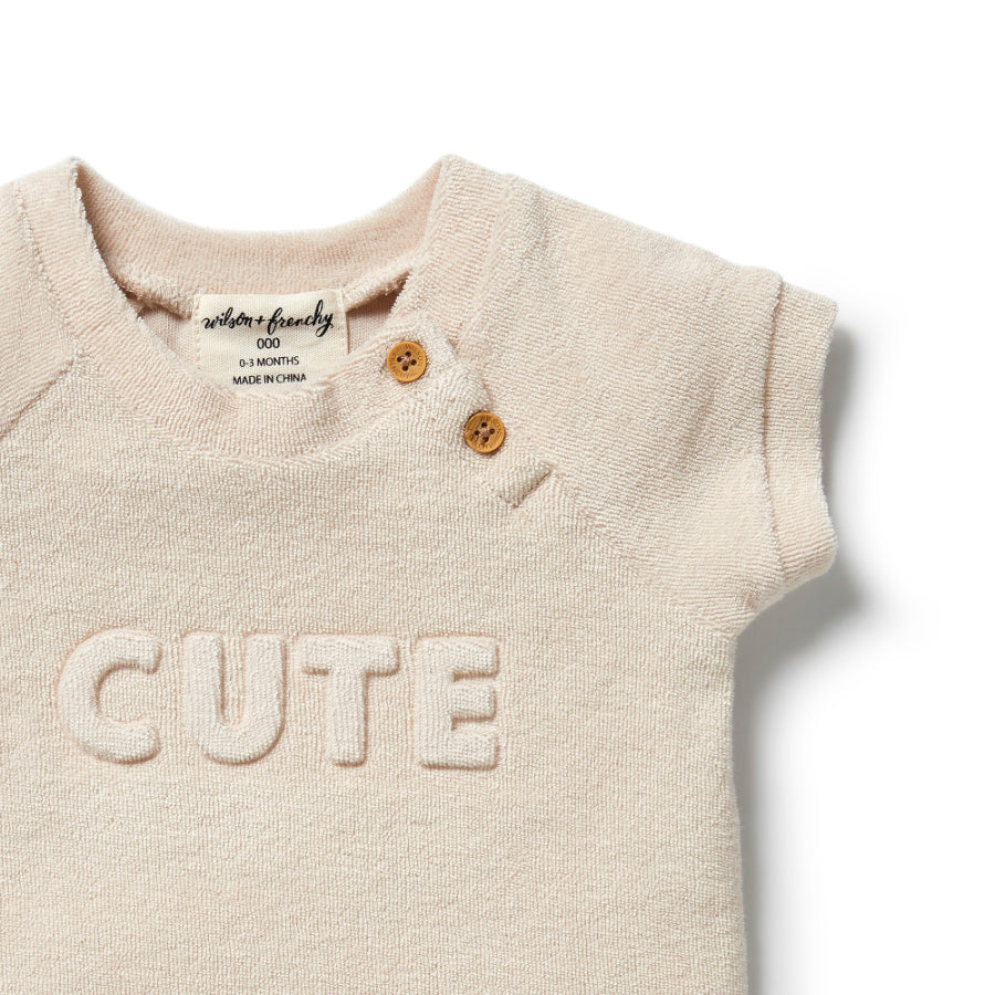 Organic Terry Short Sleeve Sweat - Sand