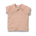 Organic Terry Short Sleeve Sweat - Rose