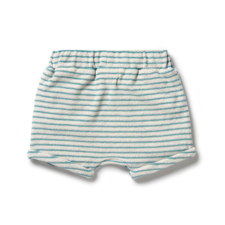 Wilson & Frenchy Organic Terry Slouch Short - Mineral Blue Stripe