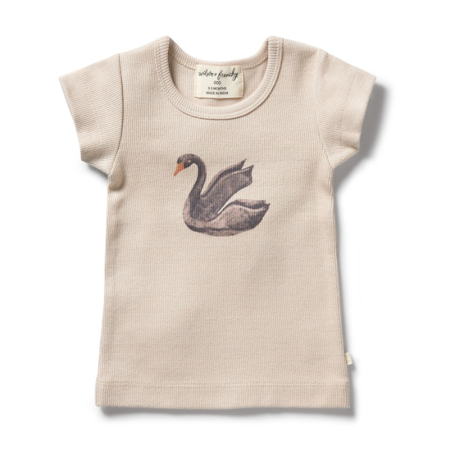 Organic Rib Tee - Little Swan