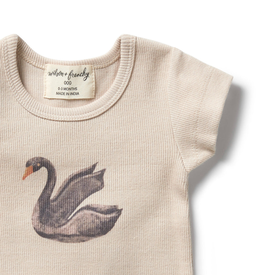 Organic Rib Tee - Little Swan