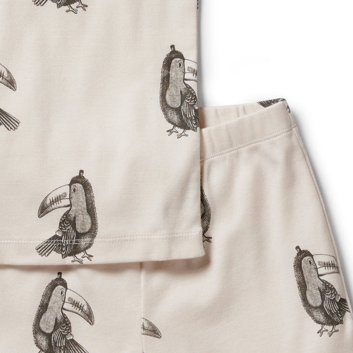 Wilson & Frenchy Organic Rib Short Sleeve Pyjamas - Tommy Toucan