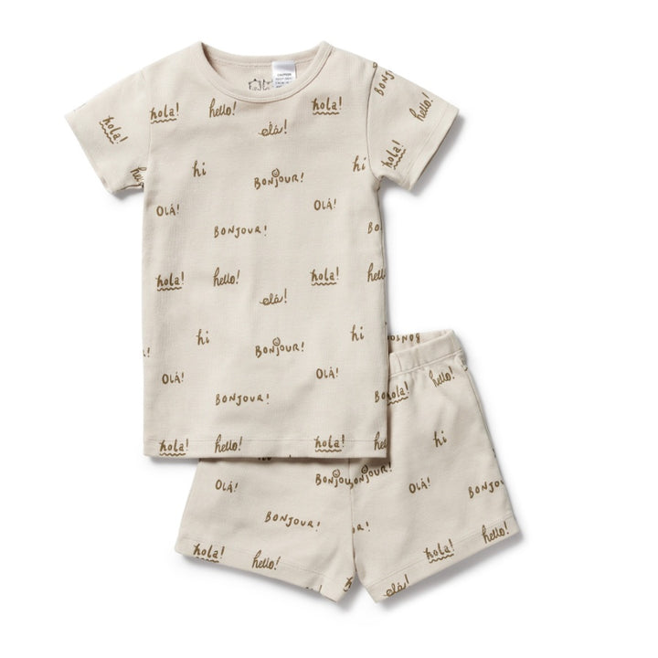 Wilson & Frenchy Organic Rib Short Sleeve Pyjamas - Bonjour