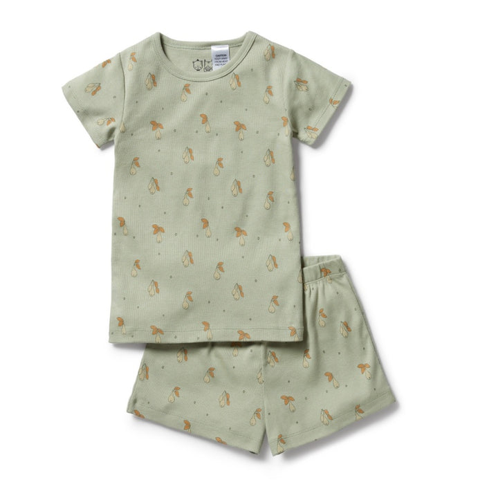 Wilson & Frenchy Organic Rib Short Sleeve Pyjamas - Perfect Pears