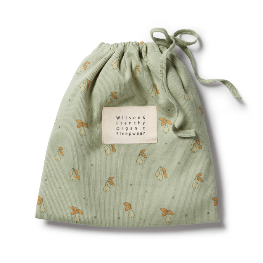 Wilson & Frenchy Organic Rib Short Sleeve Pyjamas - Perfect Pears