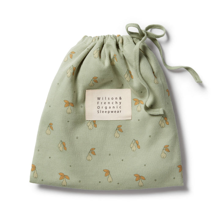Wilson & Frenchy Organic Rib Short Sleeve Pyjamas - Perfect Pears