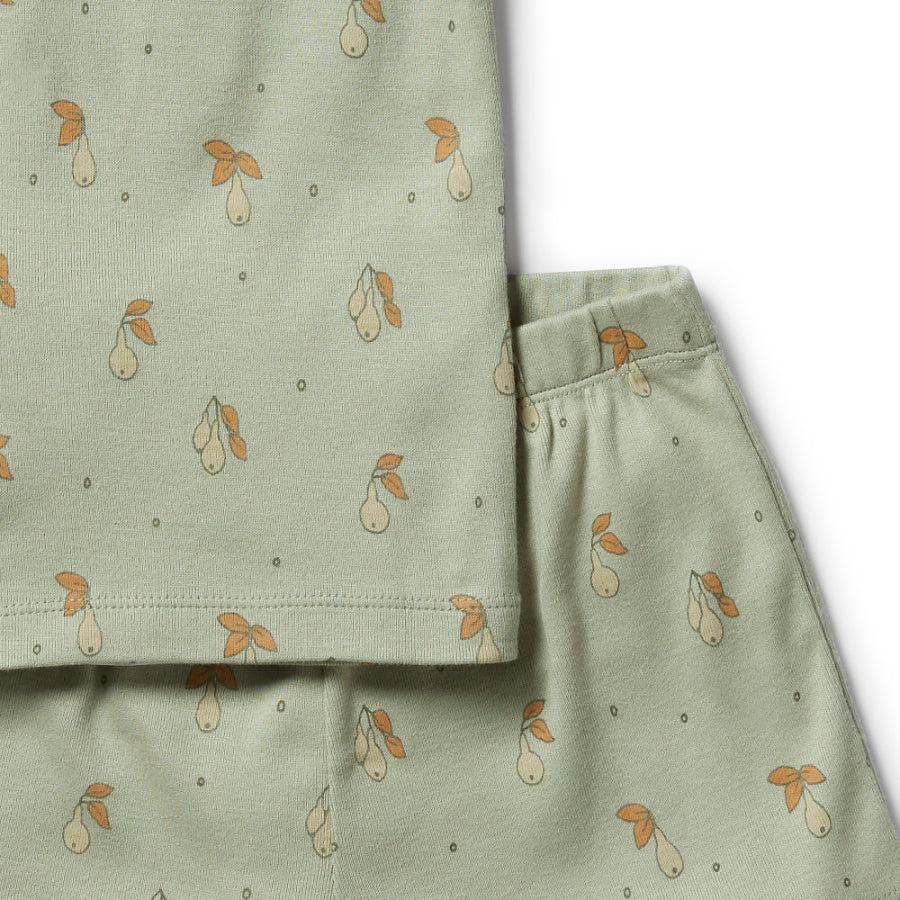 Wilson & Frenchy Organic Rib Short Sleeve Pyjamas - Perfect Pears