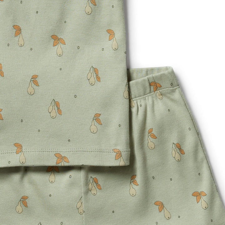 Wilson & Frenchy Organic Rib Short Sleeve Pyjamas - Perfect Pears