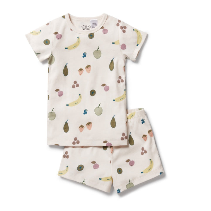 Wilson & Frenchy Organic Rib Short Sleeve Pyjamas - Fruity