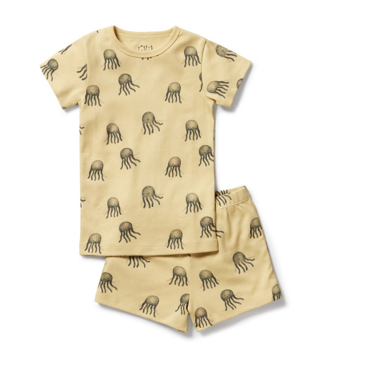 Wilson & Frenchy Organic Rib Short Sleeve Pyjamas - Ollie Octopus