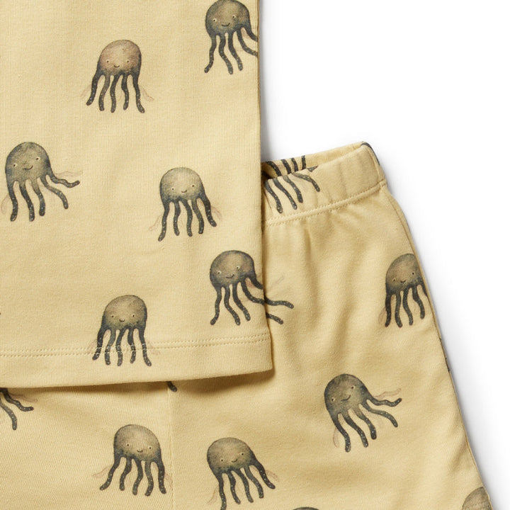Wilson & Frenchy Organic Rib Short Sleeve Pyjamas - Ollie Octopus